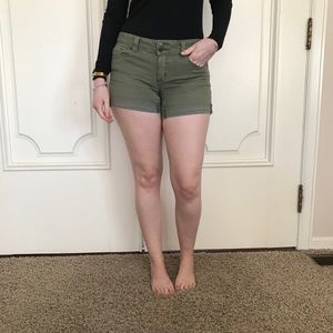 Juniors' Mudd® FLX Stretch Green Jean Shorts